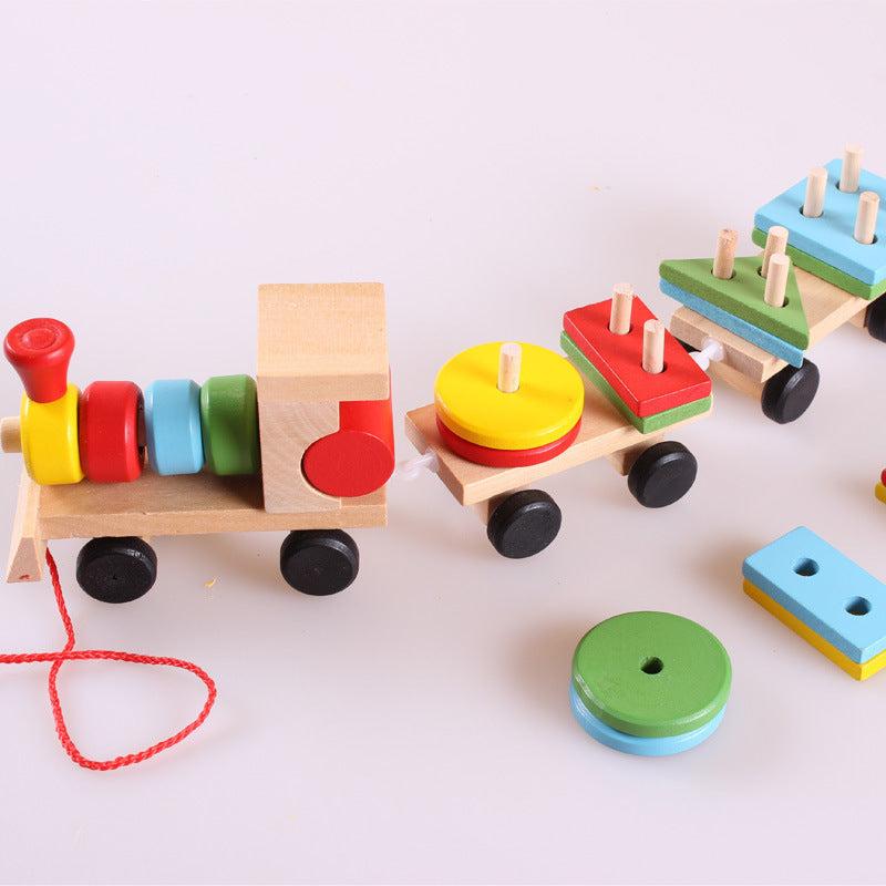 Tren de madera rompecabezas de inteligencia para niños