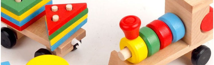 Tren de madera rompecabezas de inteligencia para niños