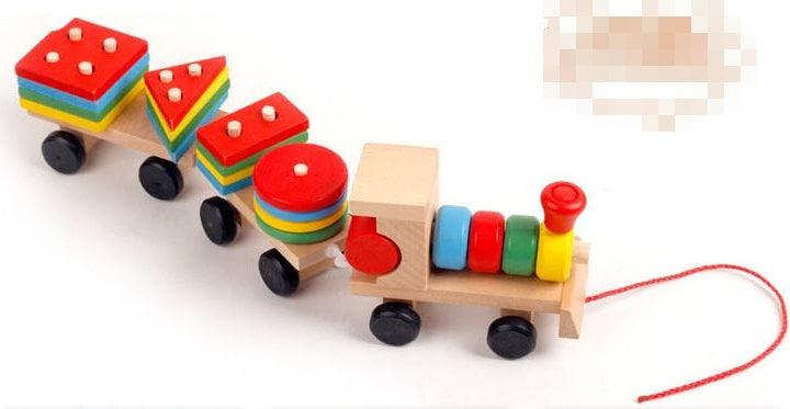 Tren de madera rompecabezas de inteligencia para niños