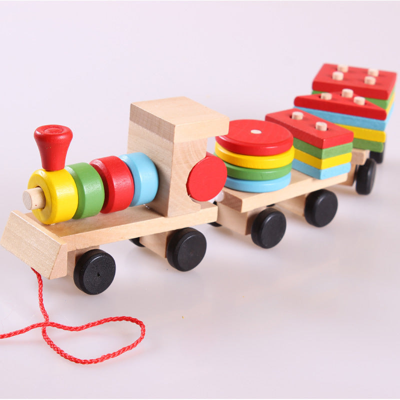 Tren de madera rompecabezas de inteligencia para niños