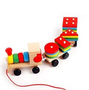 Tren de madera rompecabezas de inteligencia para niños