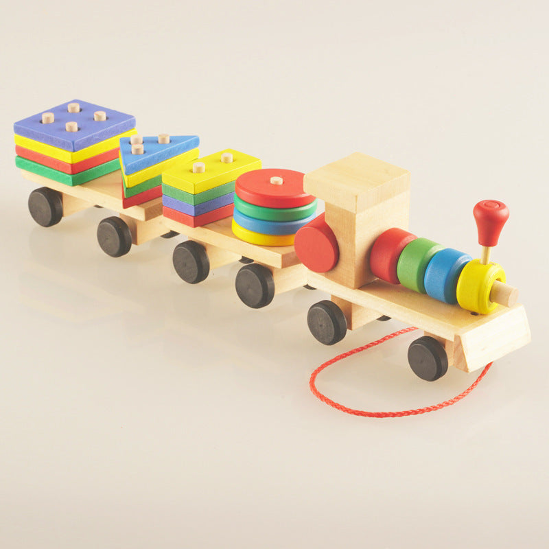 Tren de madera rompecabezas de inteligencia para niños
